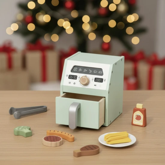 Gyerekeknek való fa fritőz - konyhai játék gyerekeknek