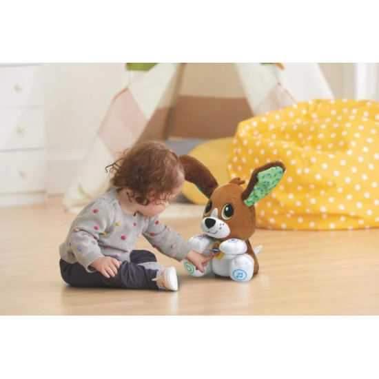 VTech Beszélő Kiskutya – interaktív magyar nyelvű játék, amely utánozza a gyermek szavait, tanítja a betűket és számokat, mozgatja a fejét és füleit, valamint vidám dalokat énekel.