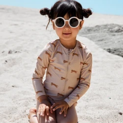 Hosszú ujjú Brown Leopard fürdőruha UPF 50+