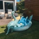 Felfújható medence csúszdával Dino 210 cm