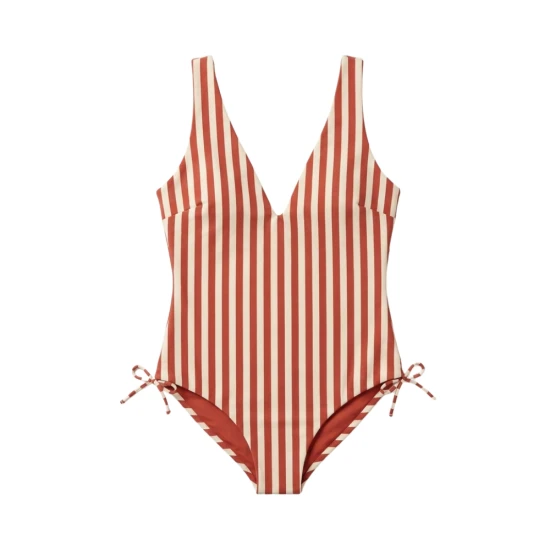 Női egyrészes fürdőruha UPF 50+ védelemmel Palm Stripe