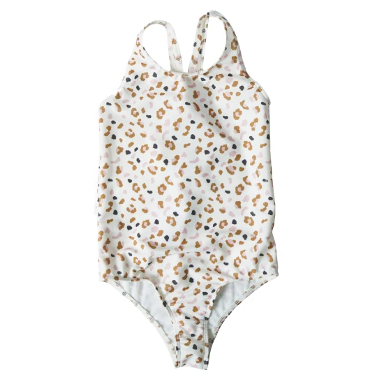 Lányok gyermek fürdőruha UPF 50+ Leopard bézs színnel a Swim Essentials-tól