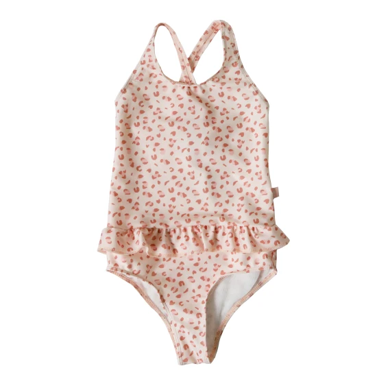 Gyermek lány fürdőruha UPF 50+ Leopard régi rózsaszín Swim Essentials