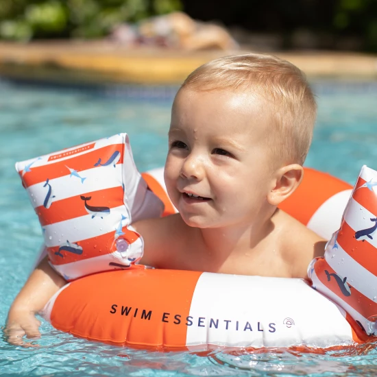 Felfújható kerék Little lifeguard 50 cm Swim Essentials piros-fehér csíkos