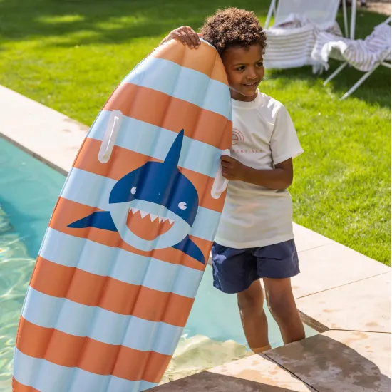 Swim Essentials Shark felfújható szörfdeszka 120 cm két rögzített fogantyúval