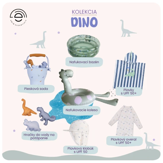 Swim Essentials Úszósapka nyakvédővel UPF 50+ Dino A praktikus nyári sapka nyakvédővel a Swim Essentials dinoszaurusz mintával megvédi a gyerekeket az UV sugárzástól