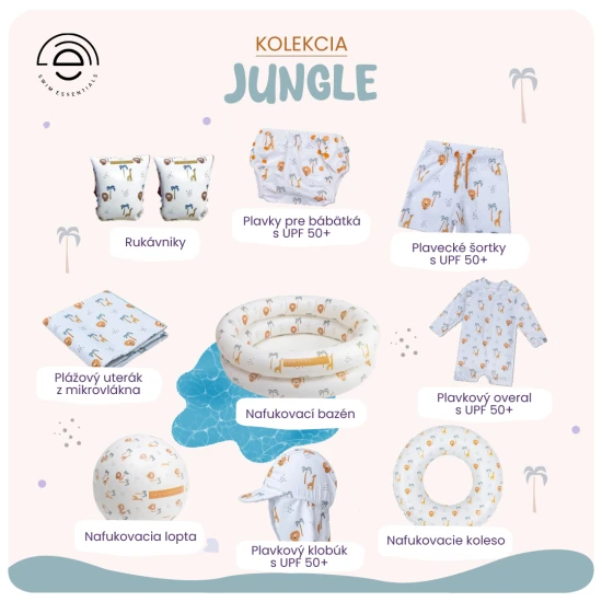Swim Essentials Úszóruha babáknak UPF 50+ Jungle védelemmel Pelenkázó fürdőruha babáknak UPF 50+ Jungle Swim Essentials-szal
