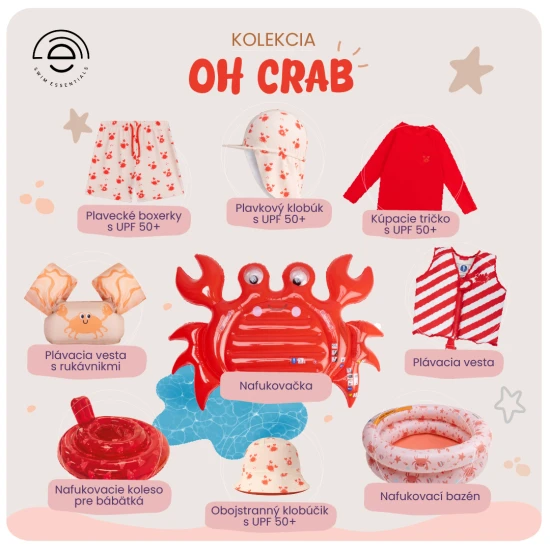Swim Essentials fürdőruha boxer UPF 50+ Oh Crab védelemmel Gyermek fiú fürdőruha Boxerek UPF 50+ Oh Crab Swim Essentials termékkel
