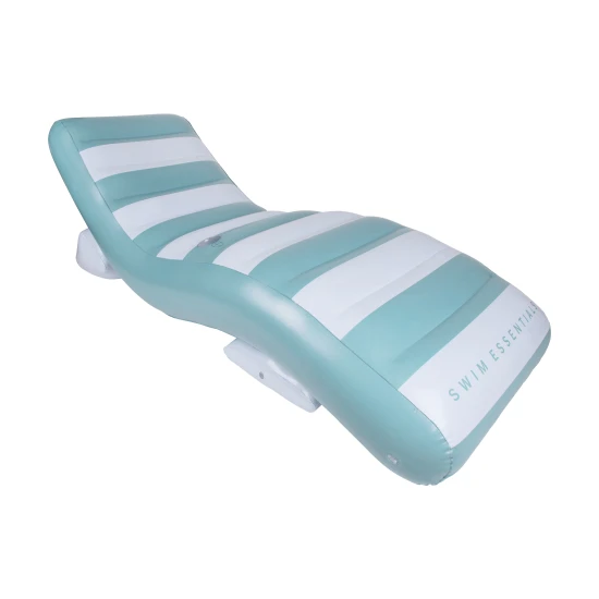 Felfújható szék Luxe Lounge Swim Essentials fehér zöld csíkokkal 180 x 99 cm