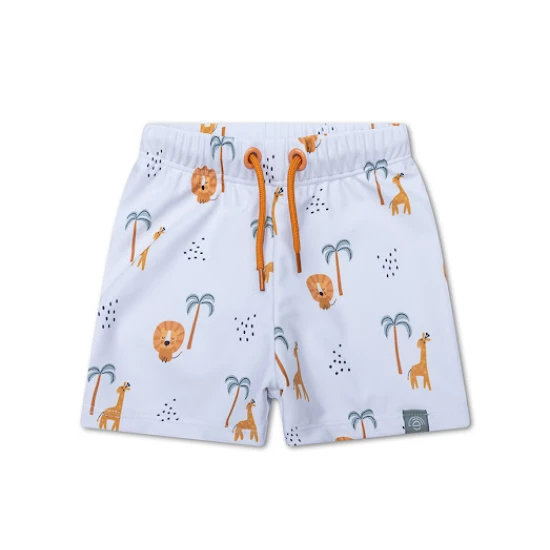 Gyermek fiú fürdőruha Boxerek UPF 50+ Jungle Swim Essentials kiegészítőkkel