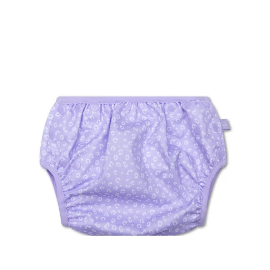 Baba pelenkázó fürdőruha UPF 50+ fényvédővel Leopárdlila Swim Essentials