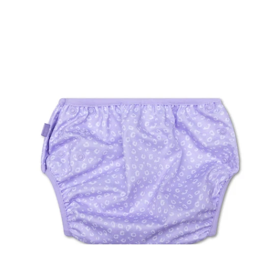 Baba pelenkázó fürdőruha UPF 50+ fényvédővel Leopárdlila Swim Essentials