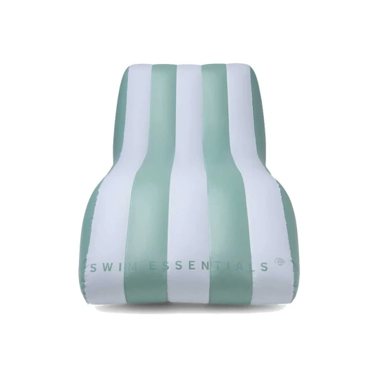 Felfújható szék Luxe Lounge Swim Essentials fehér zöld csíkokkal 180 x 99 cm