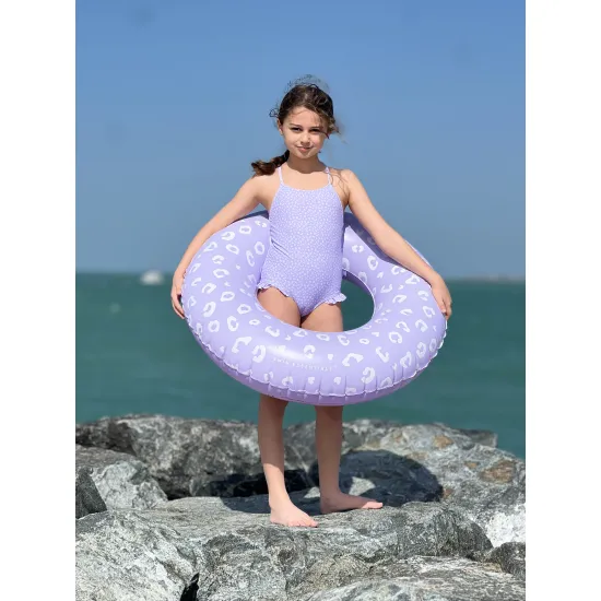 Fürdőruha UPF 50+ Lila Leoparddal a Swim Essentials-tól