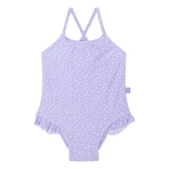 Fürdőruha UPF 50+ fényvédővel, lila leopárdmintás