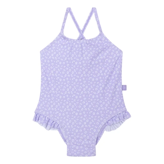 Lila leopárdmintás fürdőruha UPF 50+ védelemmel a Swim Essentials-től