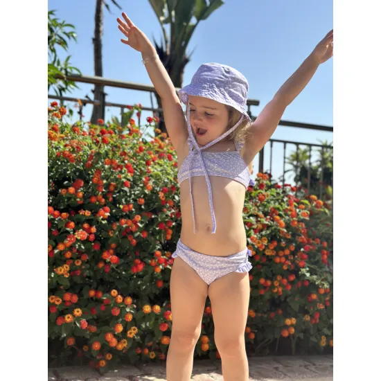 Gyermek fürdőruha Lány bikini UPF 50+ Lila Leopard Swim Essentials termékkel