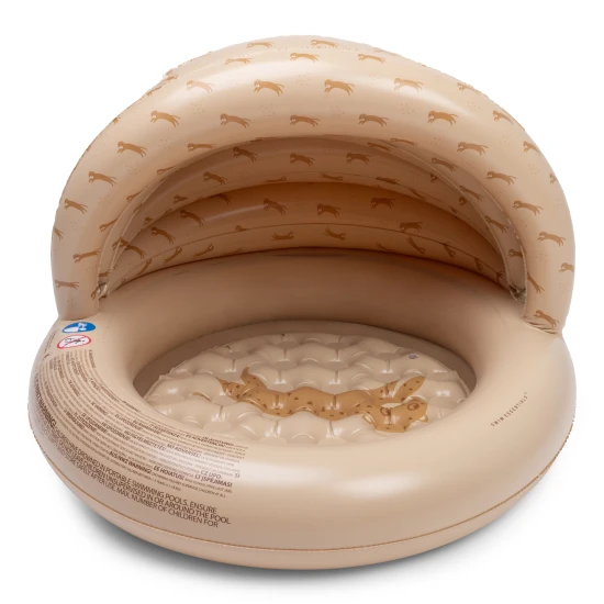 Gyermek felfújható medence baldachinos Brown Leopard - barna medence leopárd mintával.