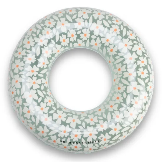 Swim Essentials Florish Green felfújható kerék - nagy virágos 90 cm-es kerék gyerekeknek és felnőtteknek