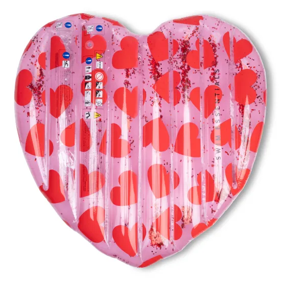 A Swim Essentials óriási felfújható szíve szívmintával gyönyörűen kiemelkedik a víz bármely felületén. 6 év körüli gyermekek számára készült, de a maximális teherbírása 80 kg, így a tinédzserek is könnyedén használhatják szórakozásra vagy felnőttek lustálkodásra.
