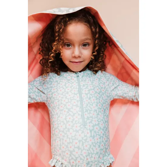 Gyermek lány fürdőruha hosszú ujjú UPF 50+ Florish green Swim Essentials