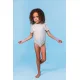 Lányok rövid ujjú UPF 50+ fürdőruha Beige Leopard Swim Essentials