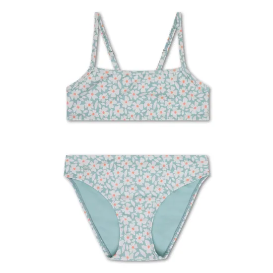 Gyermek fürdőruha Lány bikini UPF 50+ Florish green Swim Essentials készlettel