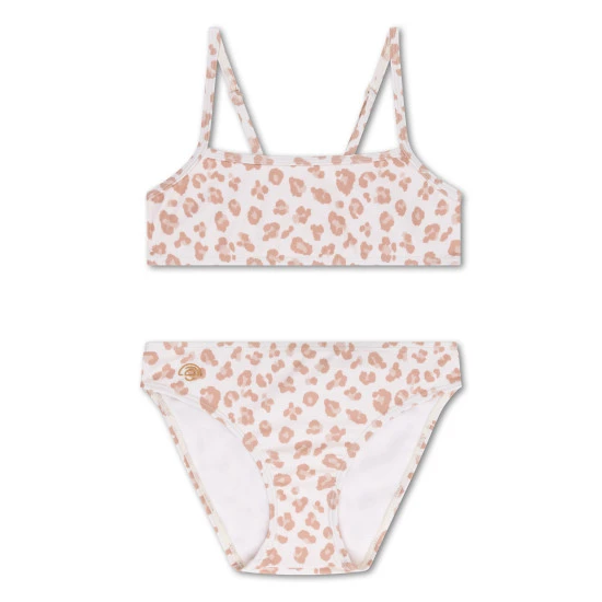 Gyermek fürdőruha lány bikini UPF 50+ Leopard bézs színnel | Swim Essentials