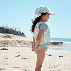 Úszósapka nyakvédővel UPF 50+ Virágzöld