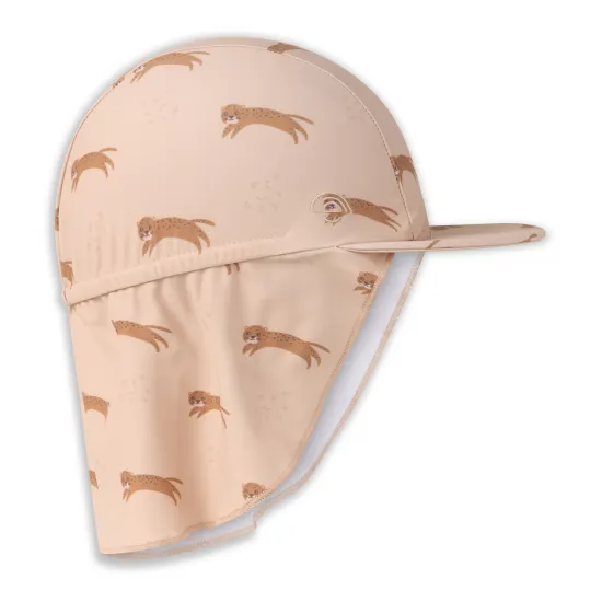 A Swim Essentials nyakvédővel ellátott, praktikus nyári sapka leopárd motívummal megvédi a gyerekeket az UV sugárzástól.