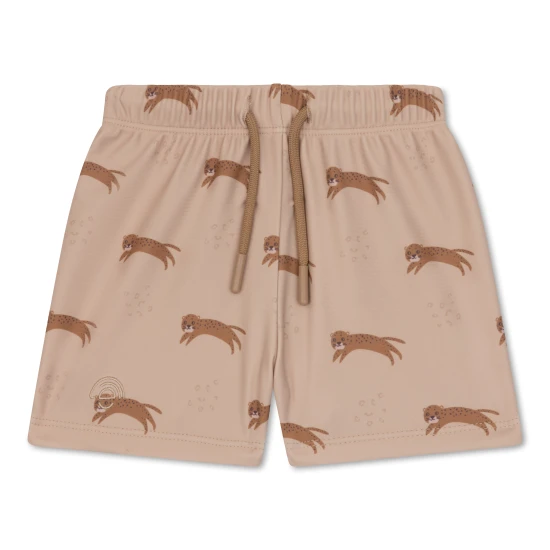 Fürdőruha Boxerek UPF 50+ Brown Leopard Swim Essentials kellékekkel