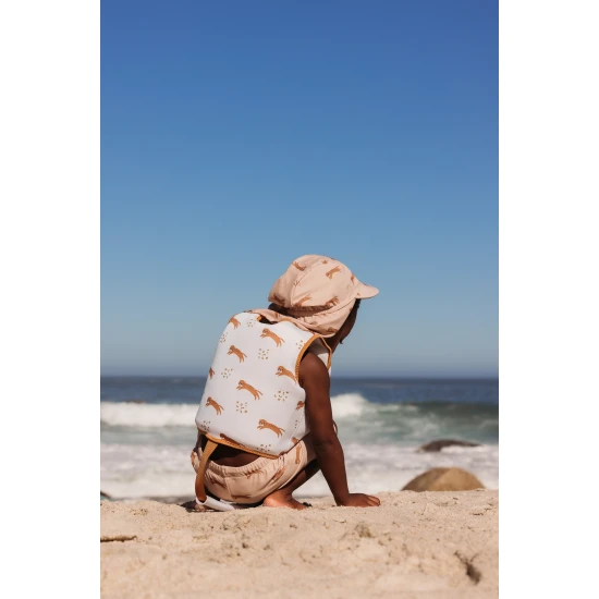 Fürdőruha Boxerek UPF 50+ Brown Leopard Swim Essentials kellékekkel