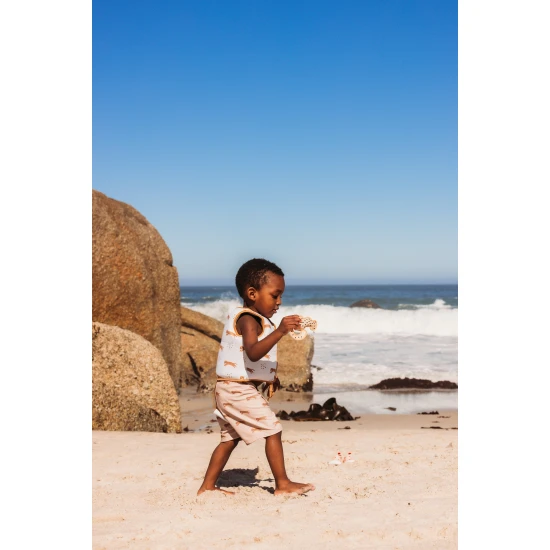 Fürdőruha Boxerek UPF 50+ Brown Leopard Swim Essentials kellékekkel