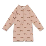 Fürdőruha kezeslábas UPF 50+ Brown Leopard színnel