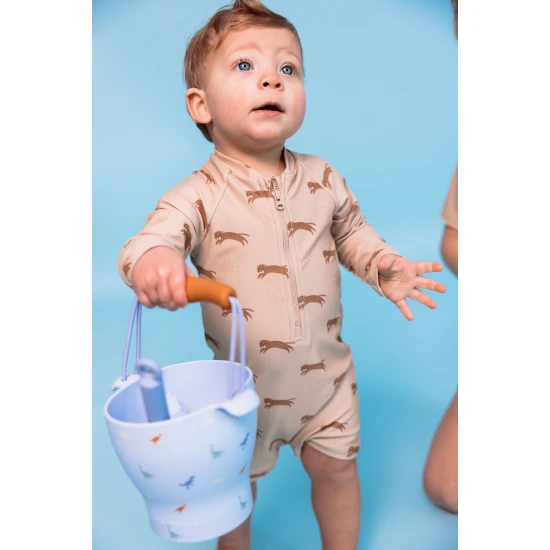 Fürdőruha kezeslábas UPF 50+ Brown Leopard Swim Essentials anyaggal