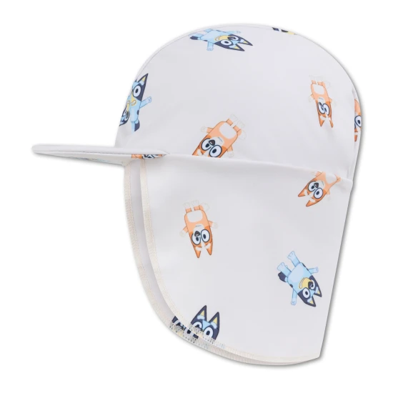 A praktikus nyári sapka nyakvédővel a Swim Essentials Bluey motívummal megvédi a gyerekeket az UV sugárzástól.