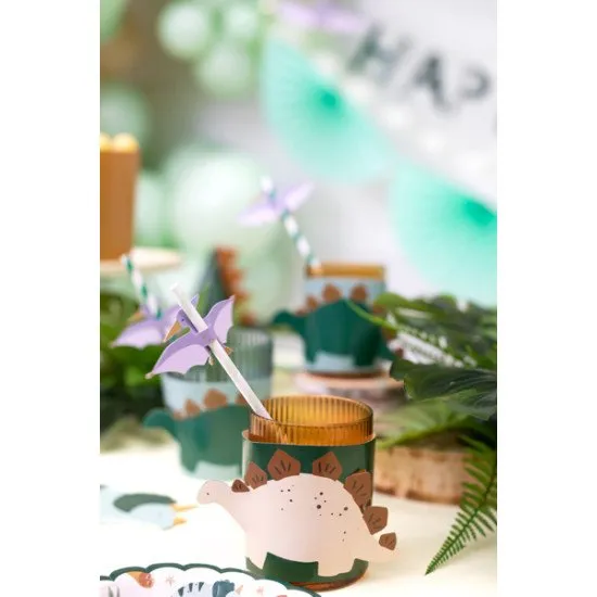 Dinoszaurusz motívumú pohárhuzatok minden gyerekbulihoz.