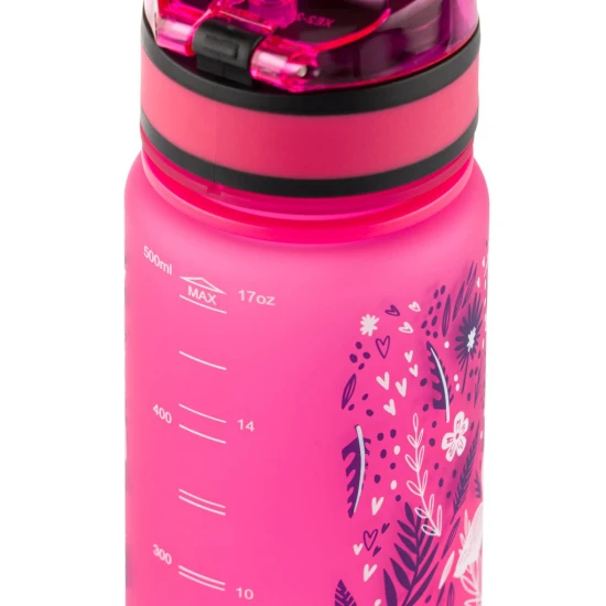 Tritan flakon Flamingó 500 ml zárható fedéllel és hurokkal