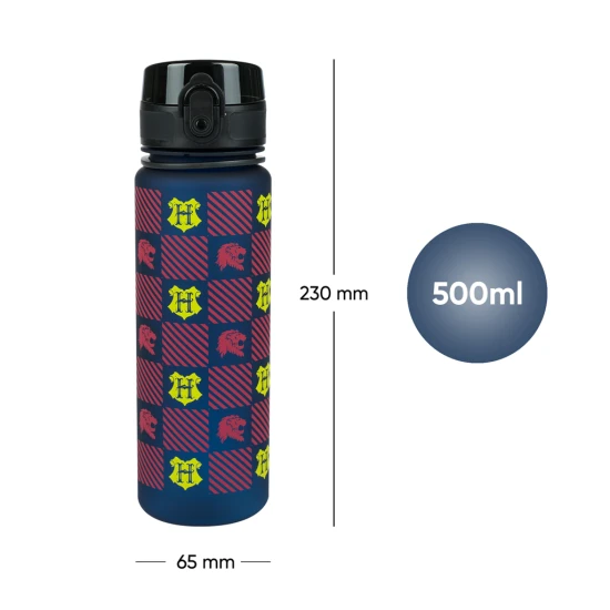 Harry Potter Roxfort Tritan palack 500 ml, zárható fedéllel és hurokkal