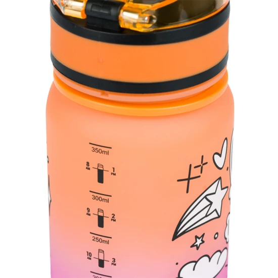 Tritán palack Gradient Unicorn 350 ml, zárható fedéllel és hurokkal.