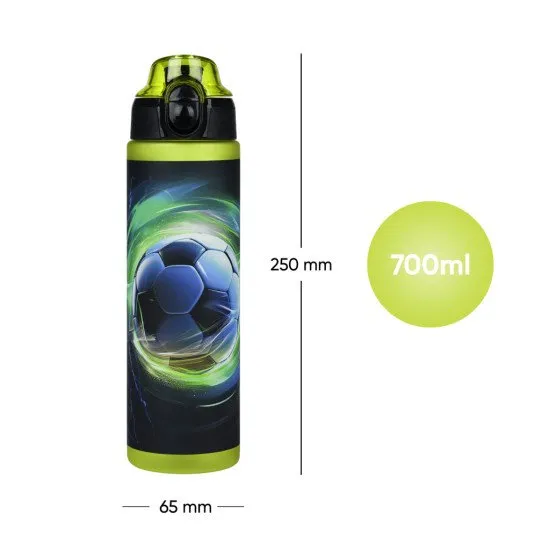 Tritan flakon Football 700 ml, zárható fedéllel és hurokkal