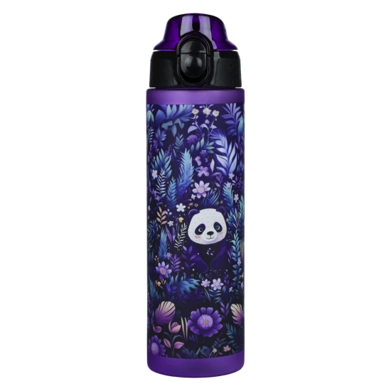 Tritán flakon Jungle Panda 700 ml, zárható fedéllel és hurokkal.