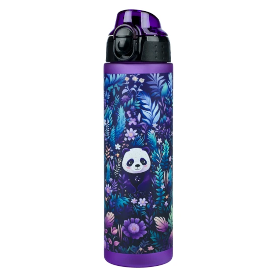 Tritán flakon Jungle Panda 700 ml, zárható fedéllel és hurokkal.