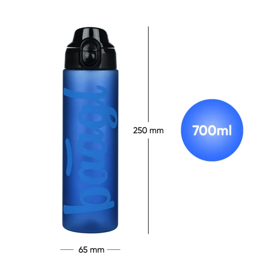 Tritán óceánkék 700 ml-es flakon praktikus hurokkal és zárható fedéllel.