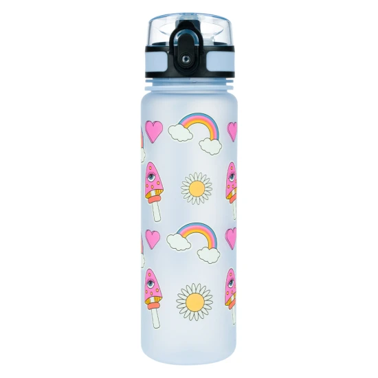 Tritan palack Hippie 500 ml hurokkal és zárható fedéllel, ideális iskolai italokhoz