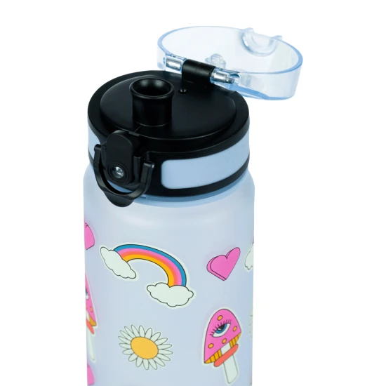 Tritan palack Hippie 500 ml hurokkal és zárható fedéllel, ideális iskolai italokhoz