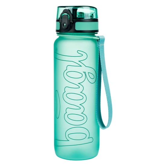 Tritan flakon Green 800 ml hurokkal és zárható fedéllel - ideális iskolai italokhoz.
