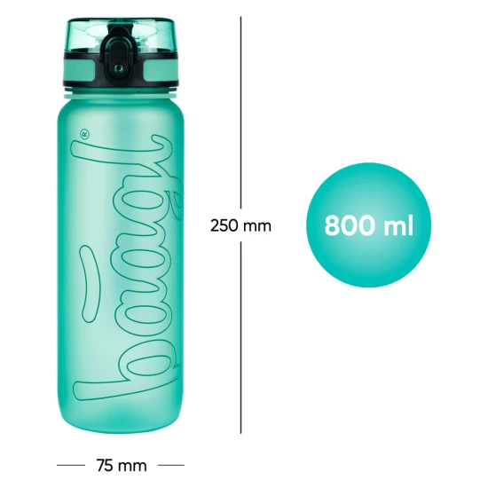 Tritan flakon Green 800 ml hurokkal és zárható fedéllel - ideális iskolai italokhoz.