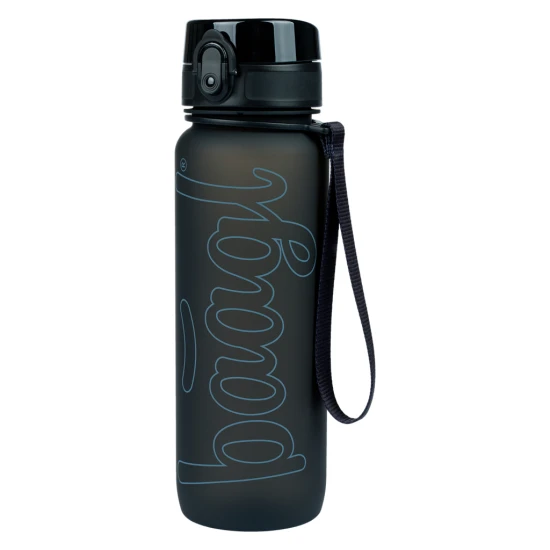 Tritán flakon Fekete 800 ml hurokkal és szűrővel, ideális iskolába, sportoláshoz és kirándulásokhoz, BPA, PVC és ftalát mentes.