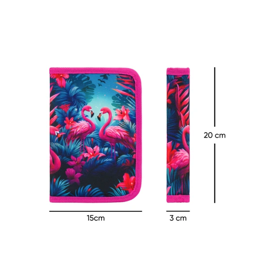 Egyszintes tolltartó Flamingók